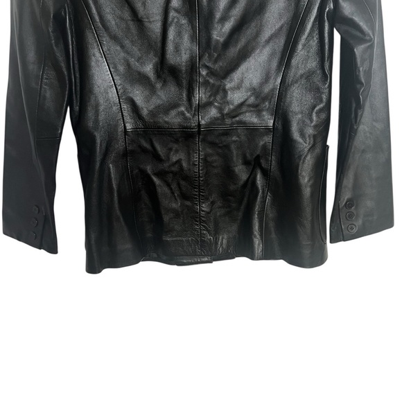 Vakko Sport Black 100% Leather Blazer Jacket XS - Picture 6 of 12